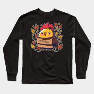 Funny Turkey Cat Meow Thanksgiving Day Shirt For Men Women Long Sleeve T-Shirt